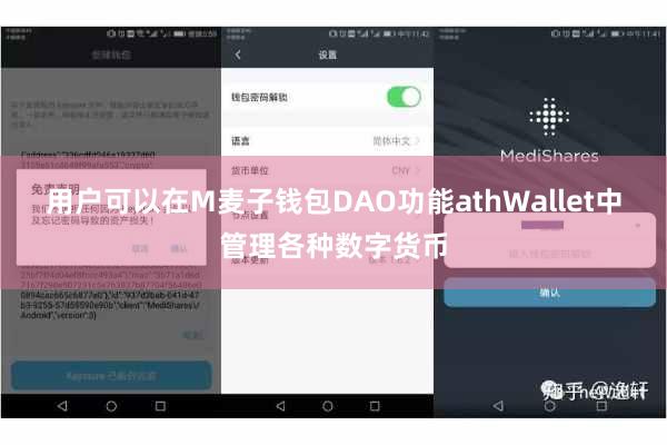 用户可以在M麦子钱包DAO功能athWallet中管理各种数字货币